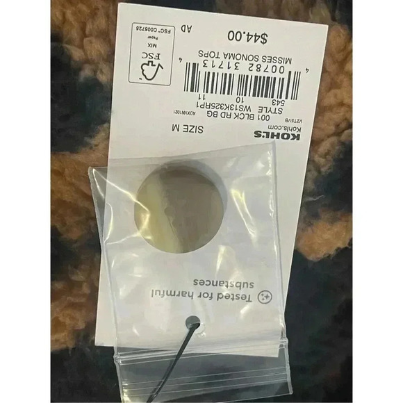 NWT Sonoma Women's Henley Sherpa Hoodie Jacket Multicolor Geometric Size M - Picture 5 of 5